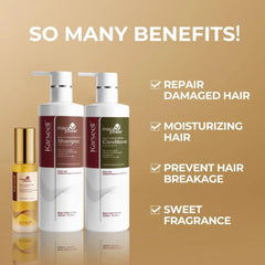 KARSEELL HAIR OIL + SHAMPOO AND CONDITIONER HAIR REPAIR SET