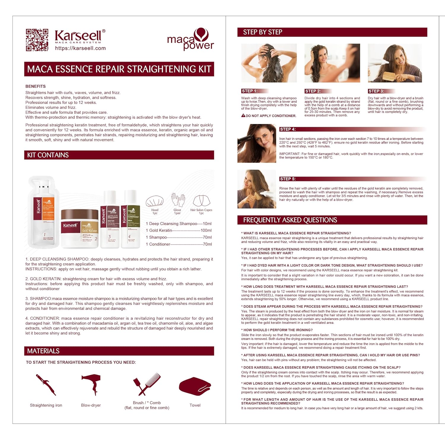 MACA ESSENCE REPAIR STRAIGHTENING KIT