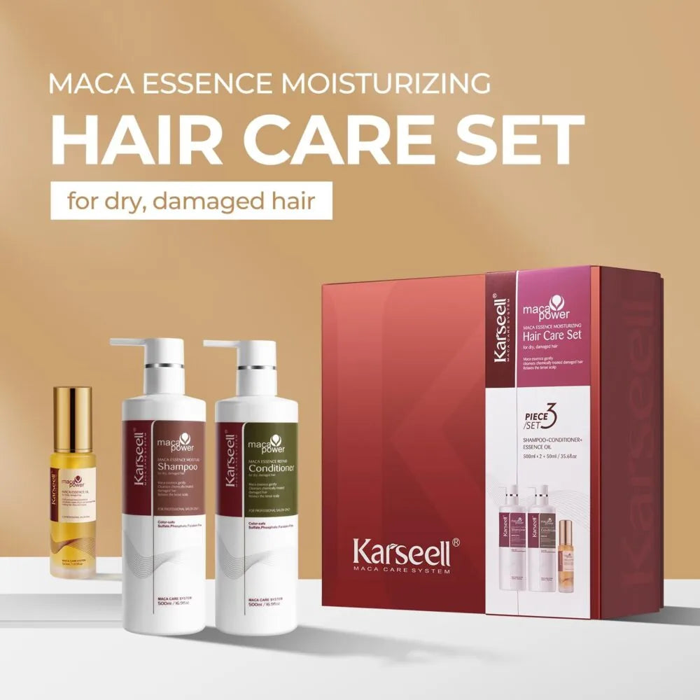 KARSEELL HAIR OIL + SHAMPOO AND CONDITIONER HAIR REPAIR SET