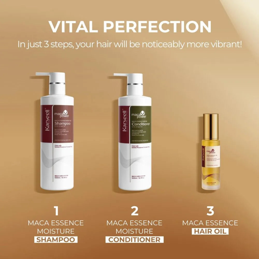 KARSEELL HAIR OIL + SHAMPOO AND CONDITIONER HAIR REPAIR SET