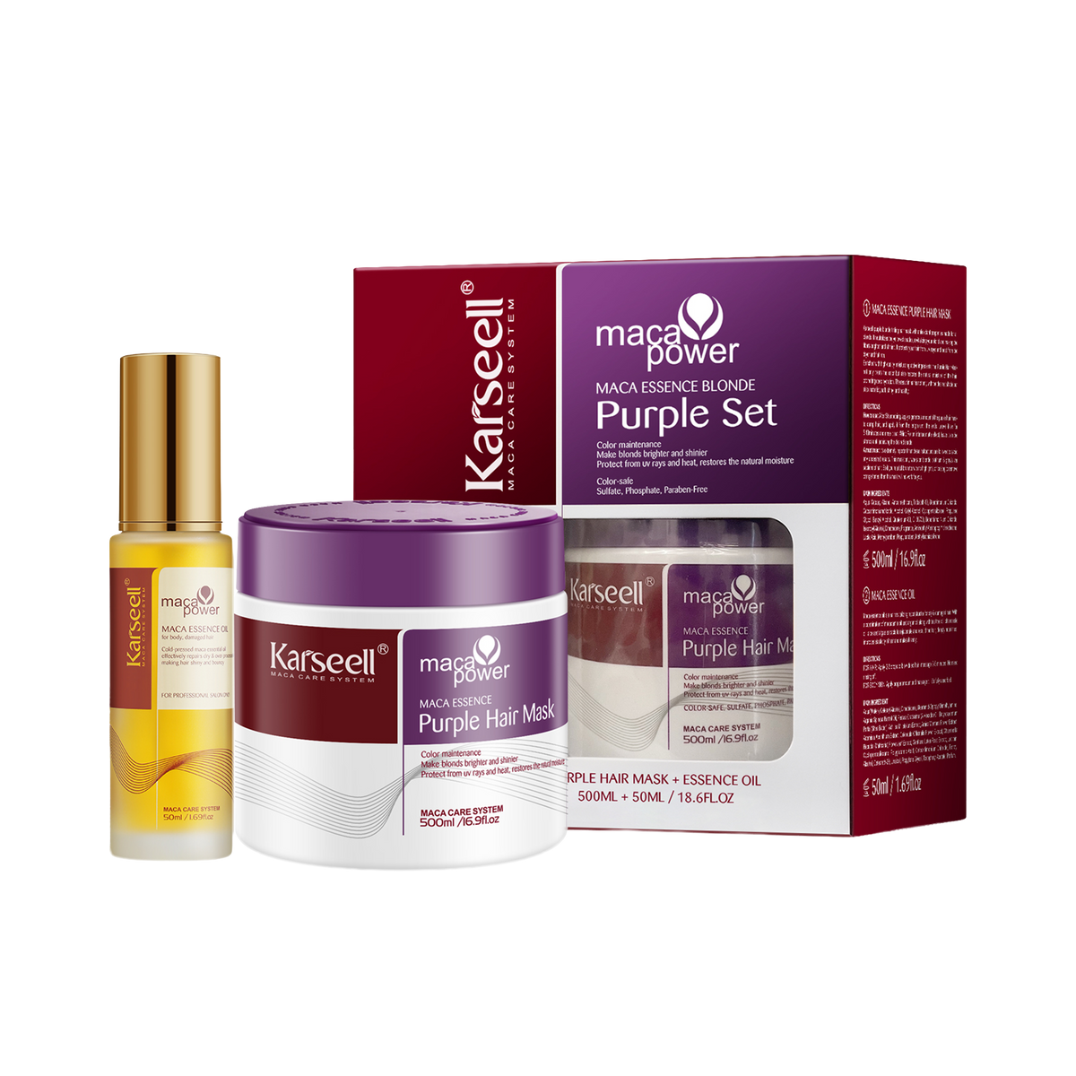 MACA ESSENCE BLONDE PURPLE SET (PURPLE HAIR MASK + OIL)