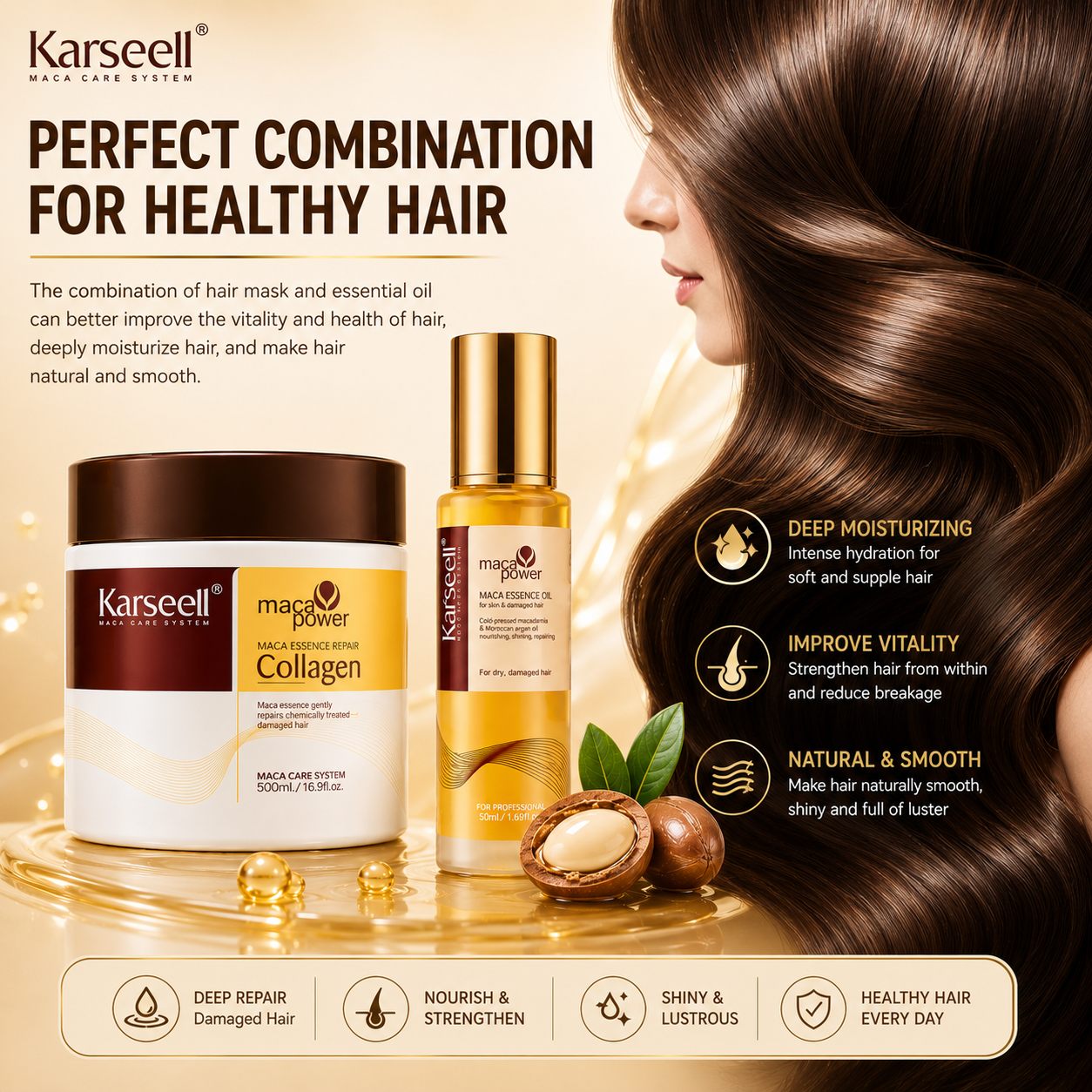 KARSEELL COLLAGEN HAIR MASK + ARGAN OIL REPAIR SET